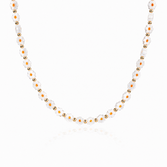 Collana con margherite in vetro di Murano