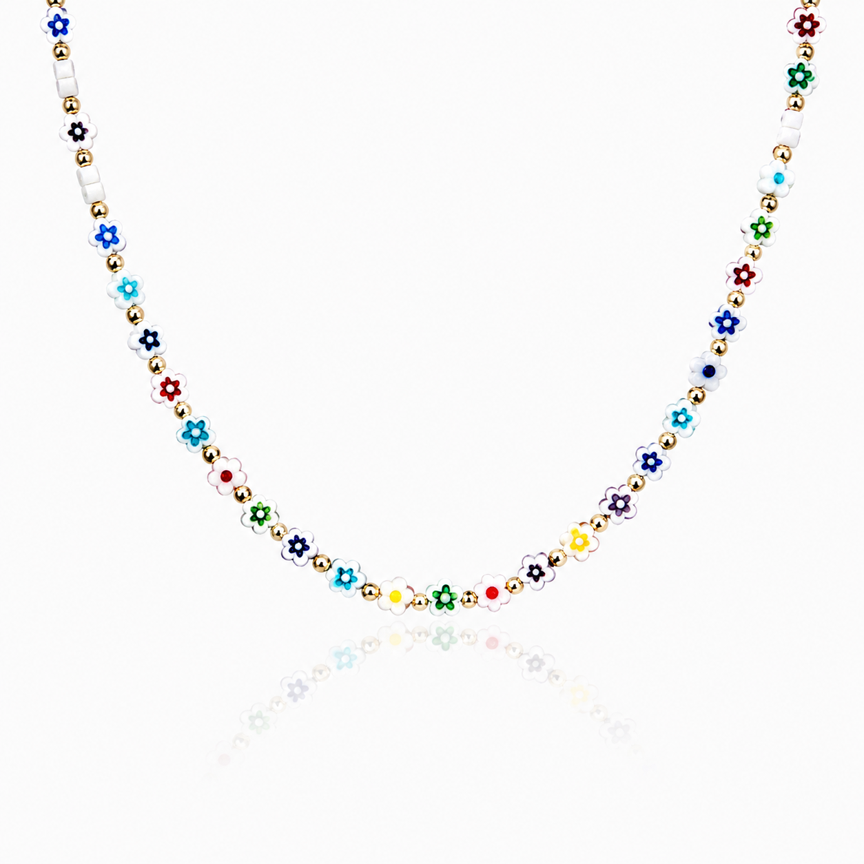 Collana con margherite in vetro di Murano - nuovi colori