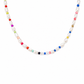 Collana con perle di fiume e perline multicolor