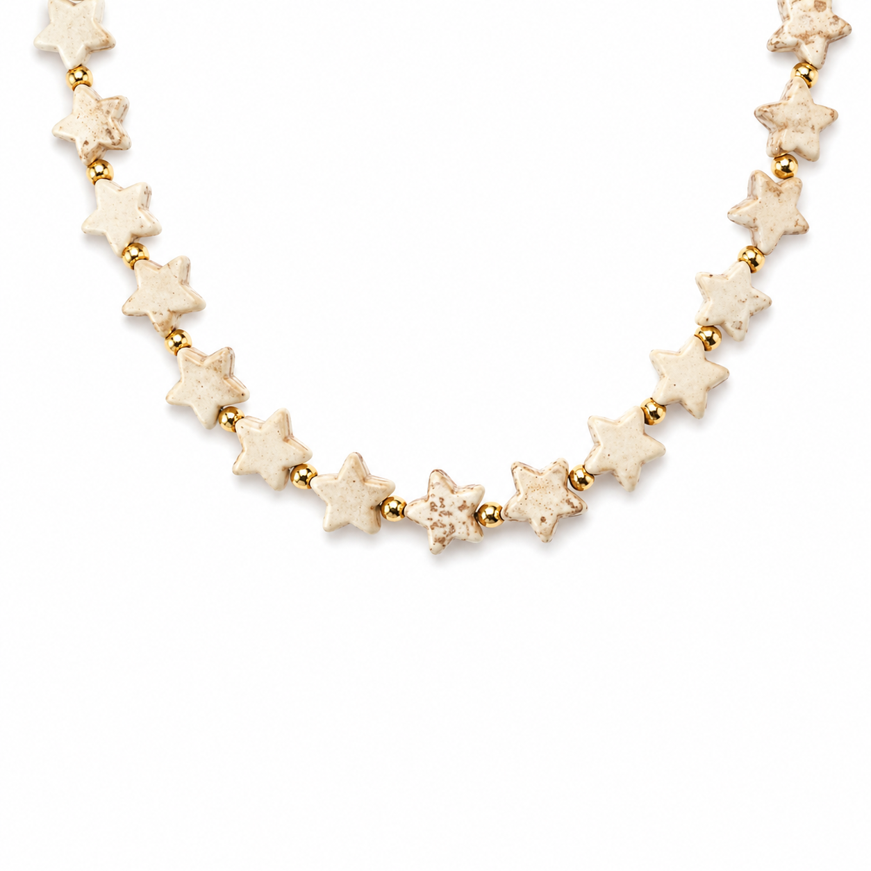 Collana con stelline in howlite colorata