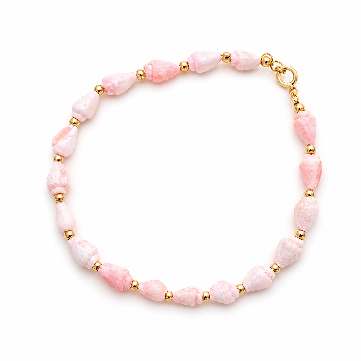 Cavigliera con conchiglie rosa