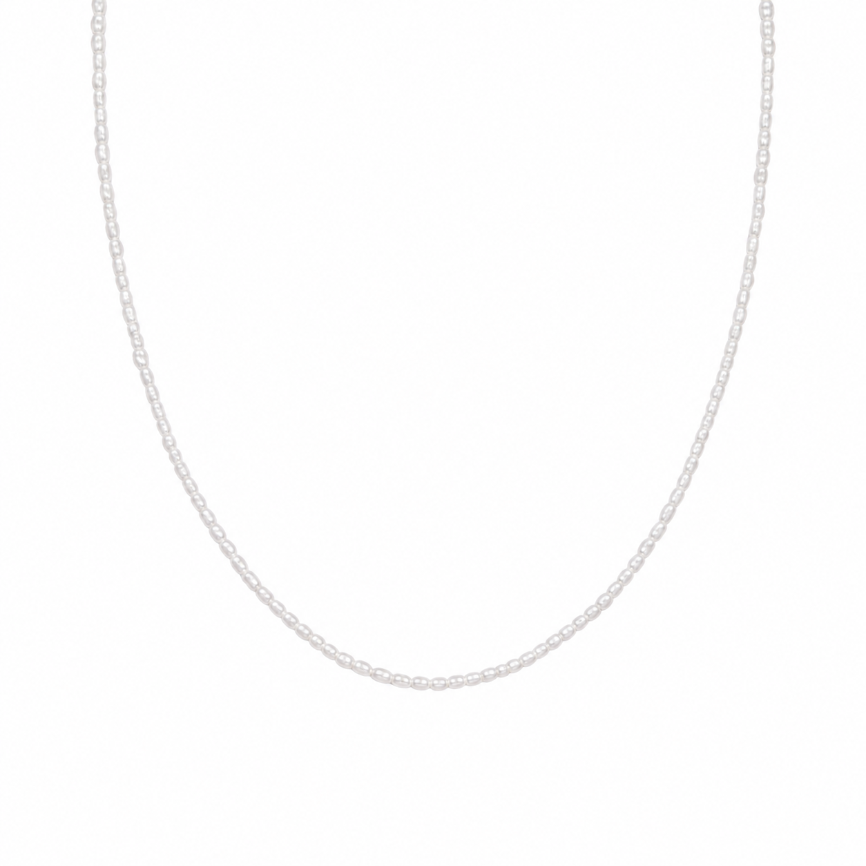 Collana con perle di fiume modello riso - irregolari - mini