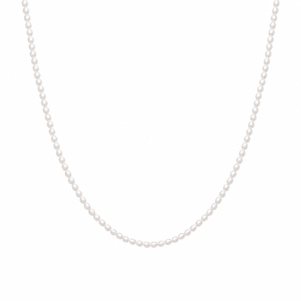 Collana con perle di fiume modello riso - regolari - piccole
