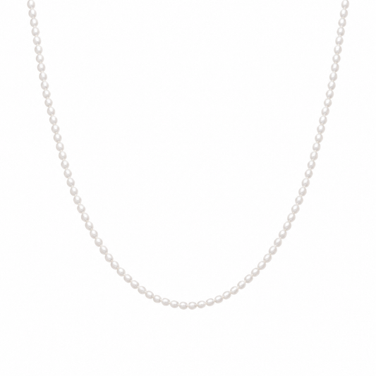 Collana con perle di fiume modello riso - regolari - piccole