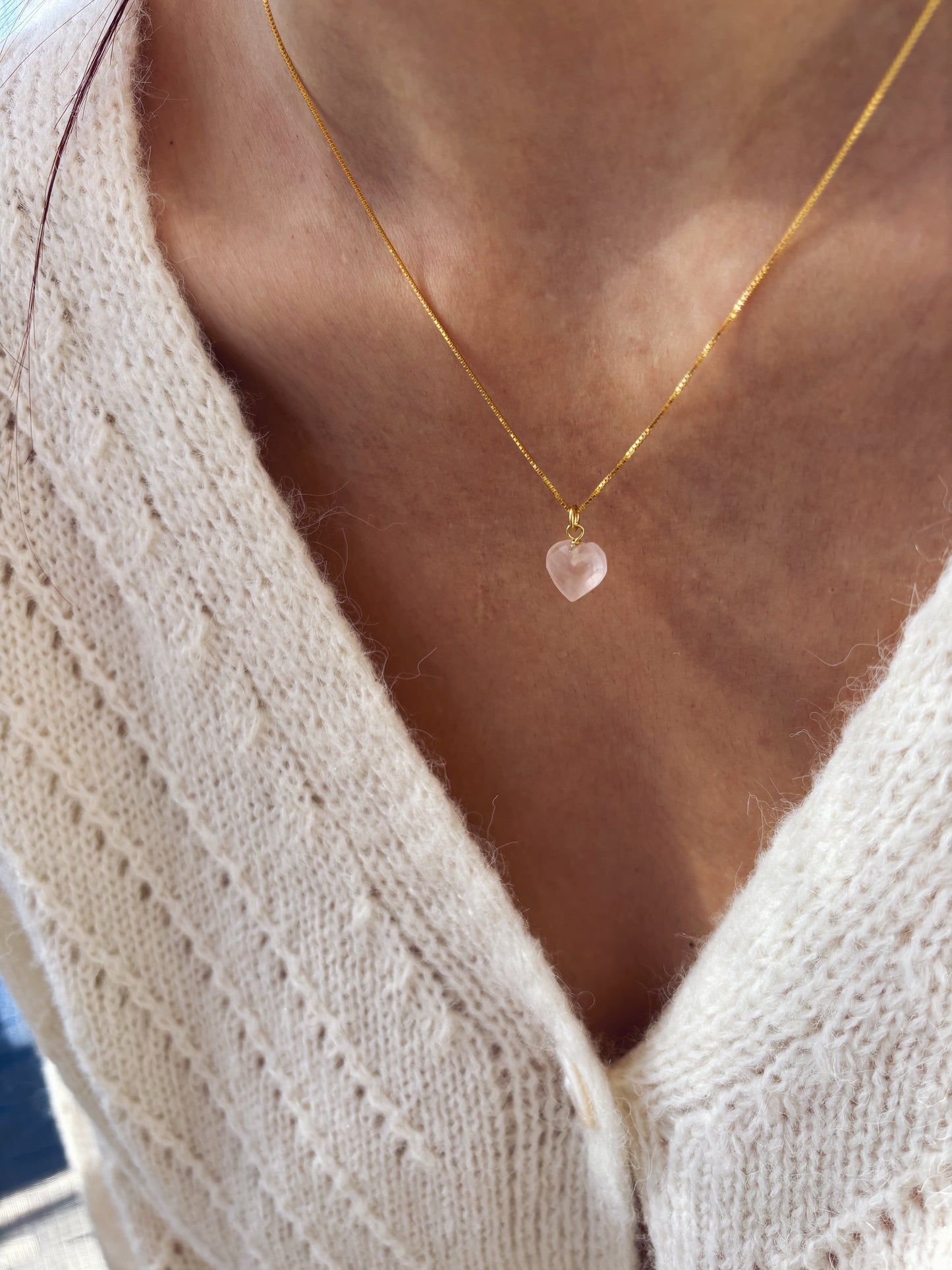 Collana in argento 925 con cuore in pietra dura sfaccettata