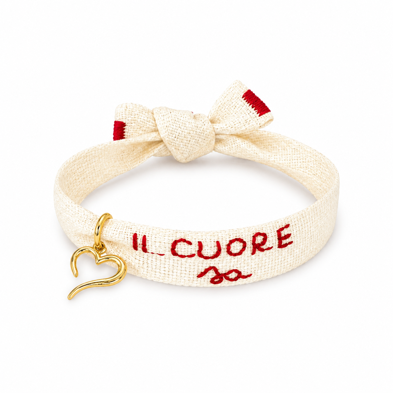 Il cuore sa - Bracciale in fettuccina di cotone
