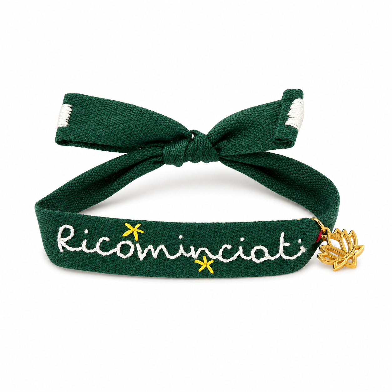 Ricominciati - Bracciale in fettuccina di cotone