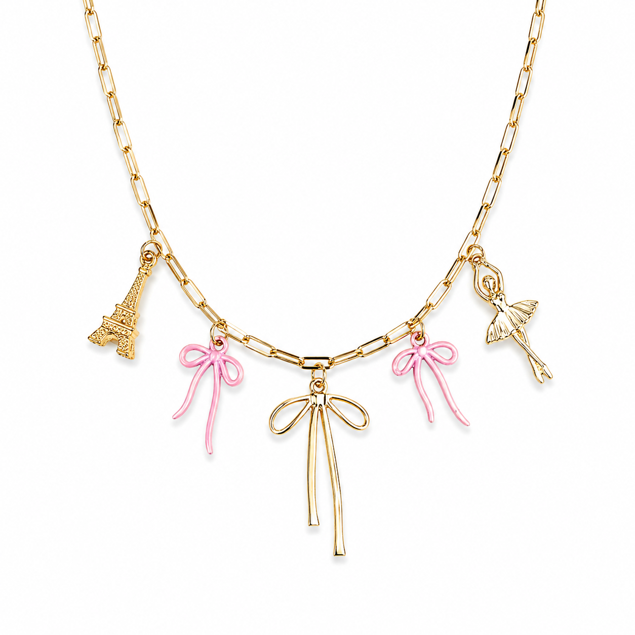Collana multicharm in acciaio