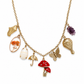 Collana multicharm in acciaio e ottone