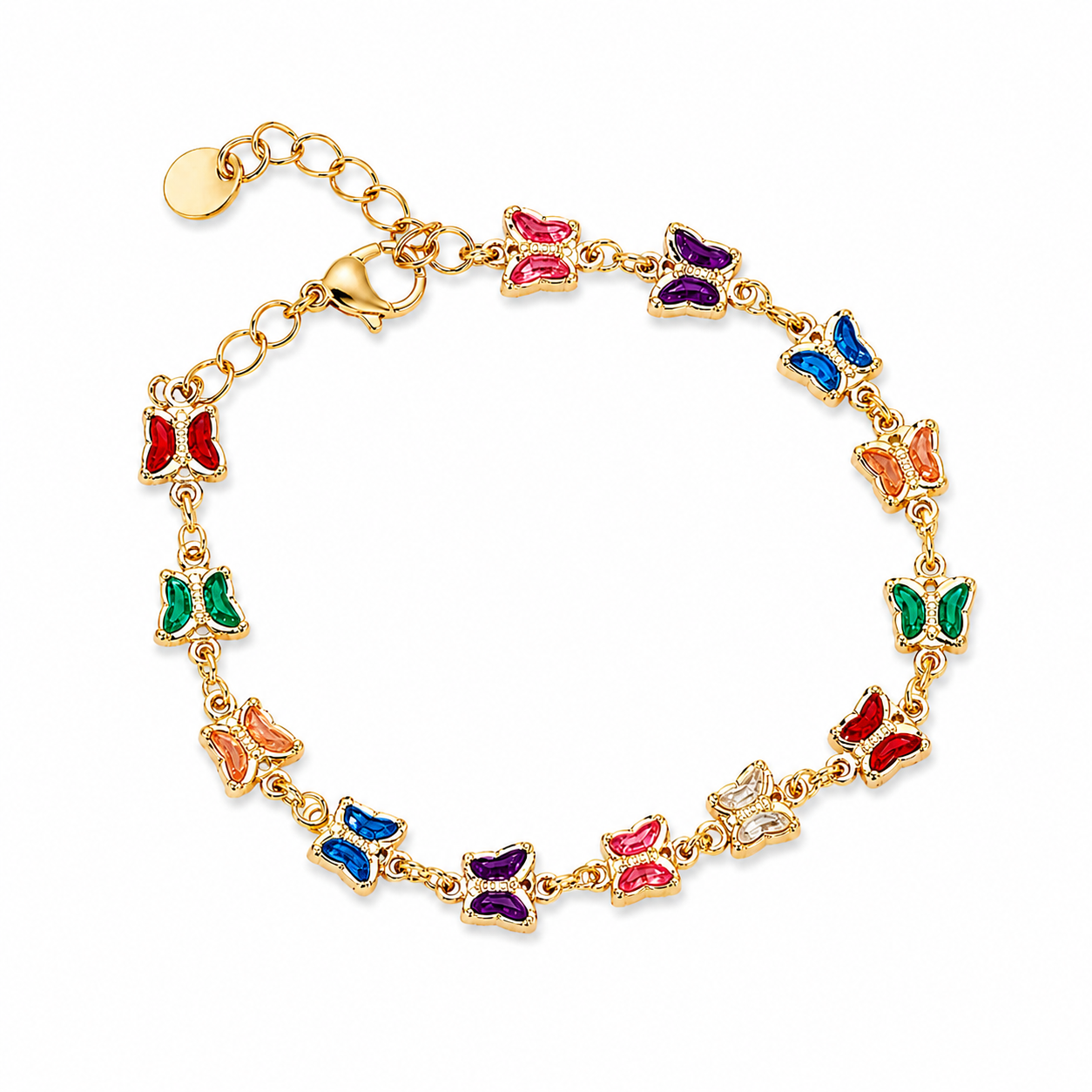 Bracciale in acciaio con farfalle