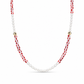 Collana con perline in vetro a righe e perle di fiume