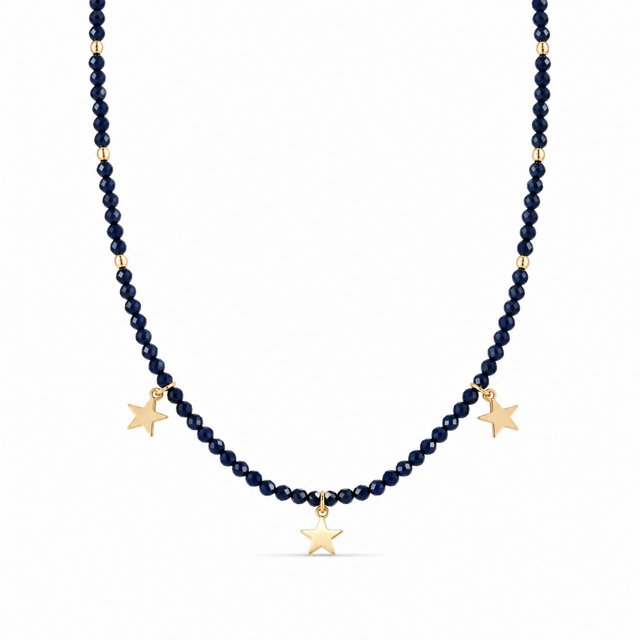 Collana lunga con zirconi e stelline