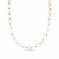 Collana con cuori in madreperla e perline dorate
