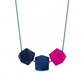 Collana lunga con pietre in legno colorato