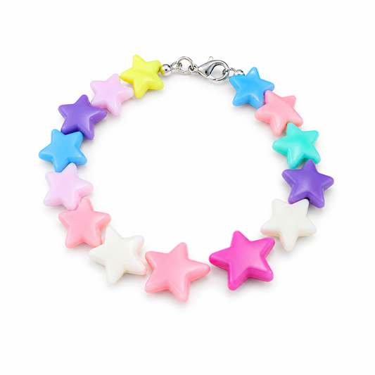 Bracciale con stelle in resina colorata