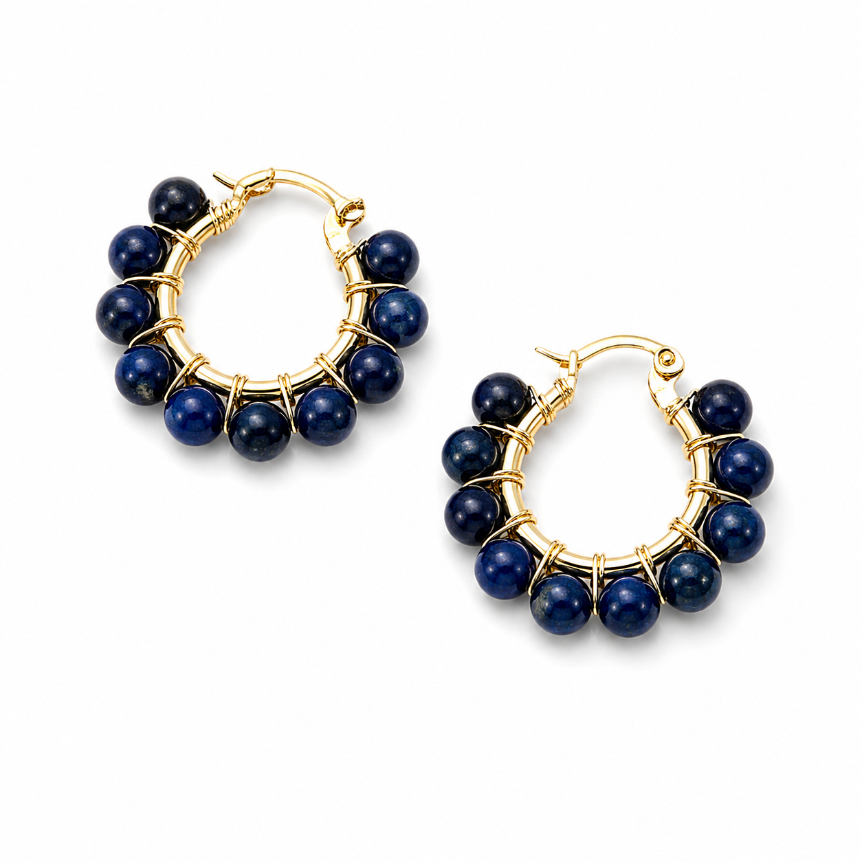 Orecchini con pietre di lapis - misura piccola