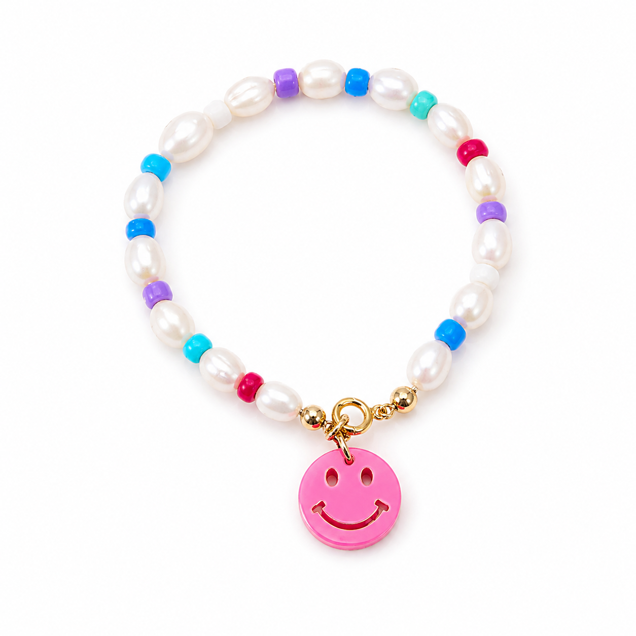 Bracciale con perle naturali e smile