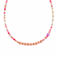 Collana con perline in vetro e letterine - rosa