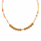 Collana con perline in vetro e letterine - beige