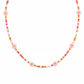 Collana con perline in vetro e margherite in madreperla