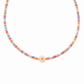 Collana con perline in vetro e margherita in madreperla