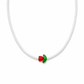Collana con perline rocailles e tulipano in vetro