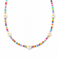 Collana con perline in vetro e margherite in madreperla