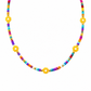 Collana con perline in vetro e margherite in madreperla