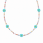 Collana con perline in vetro e margherite in madreperla
