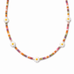Collana con perline in vetro e margherite in madreperla