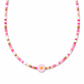 Collana con perline in vetro e margherita in madreperla