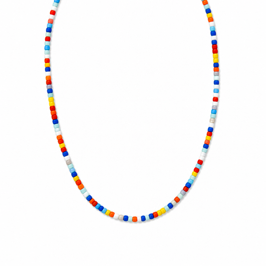 Collana con perline in vetro multicolor