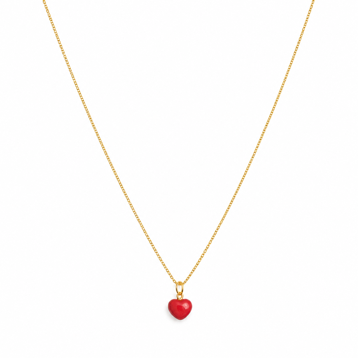 Collana in argento 925 con cuore in corallo naturale
