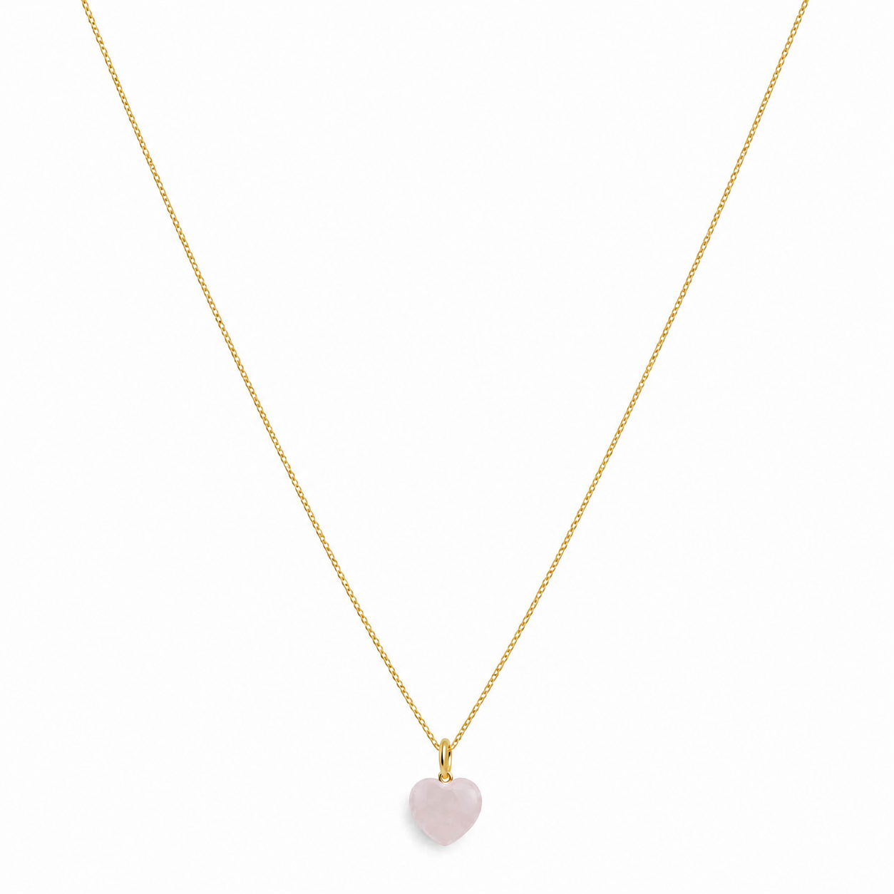 Collana in argento 925 con cuore in quarzo rosa