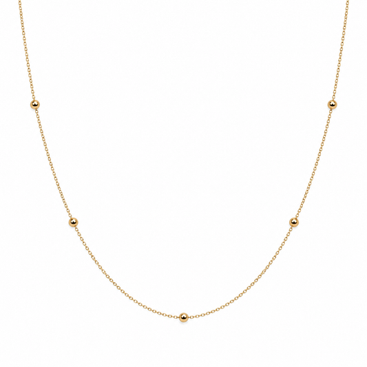 Collana con perline in acciaio