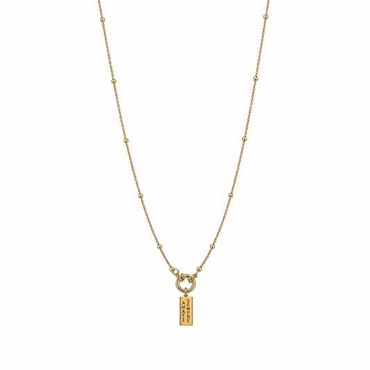 Amati sempre - Collana in argento 925 con targhetta incisa