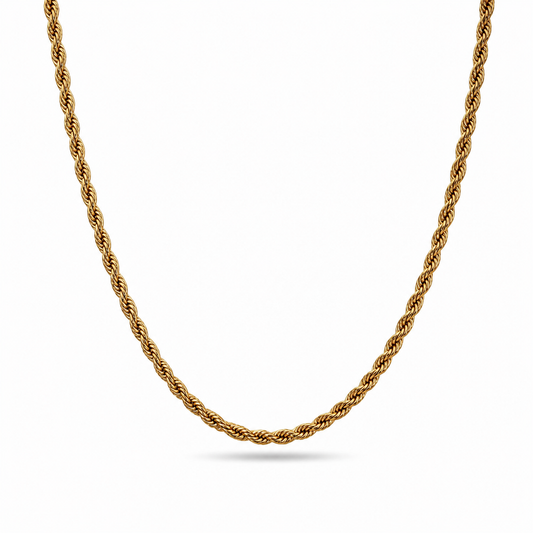 Collana corda in acciaio dorato