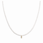 Collana perle di fiume e iniziale in argento 925
