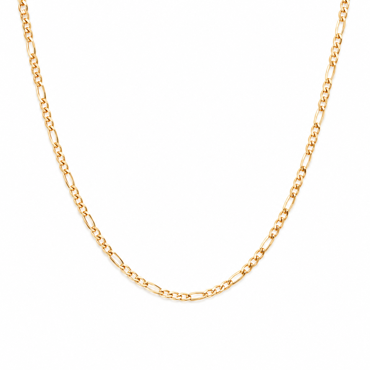 Collana con catena figaro in acciaio dorato - 45 cm