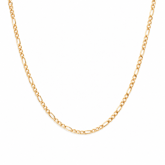 Collana con catena figaro in acciaio dorato - 45 cm