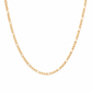 Collana con catena figaro in acciaio dorato - 45 cm