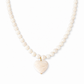 Collana con perline e cuore in resina
