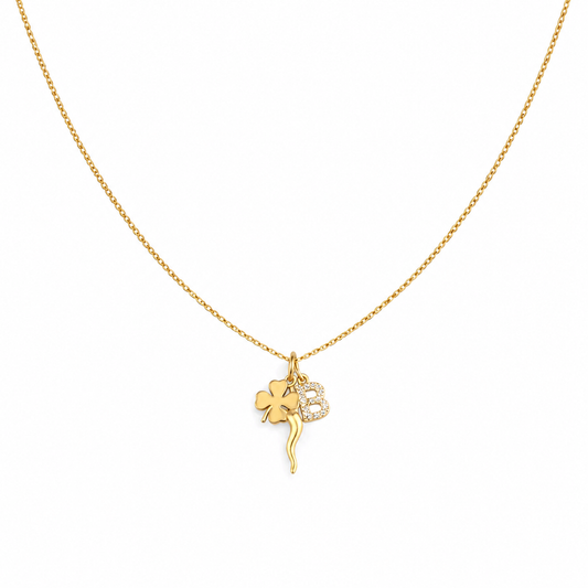 Collana in argento 925 con ciondoli portafortuna