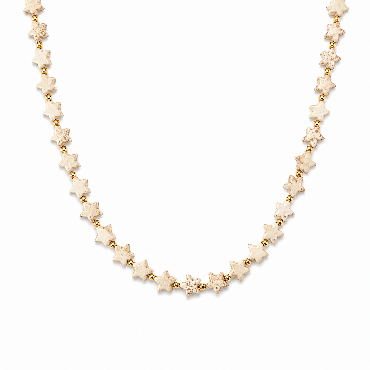 Collana con stelline in howlite colorata