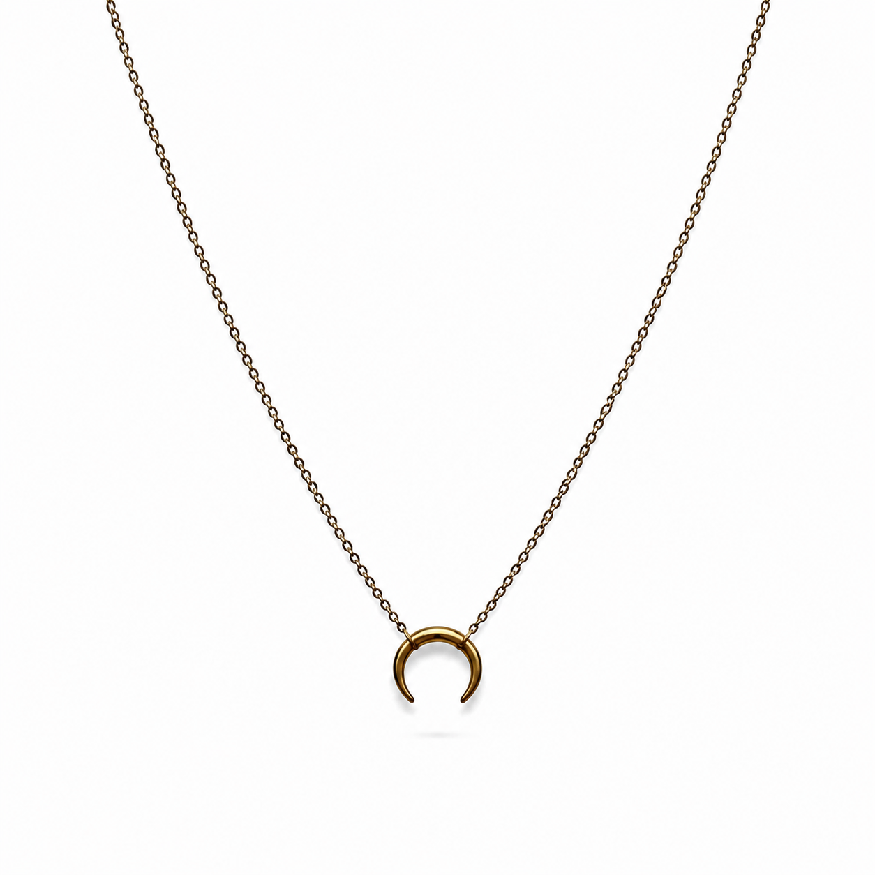 Collana in argento 925 con mezzaluna in acciaio