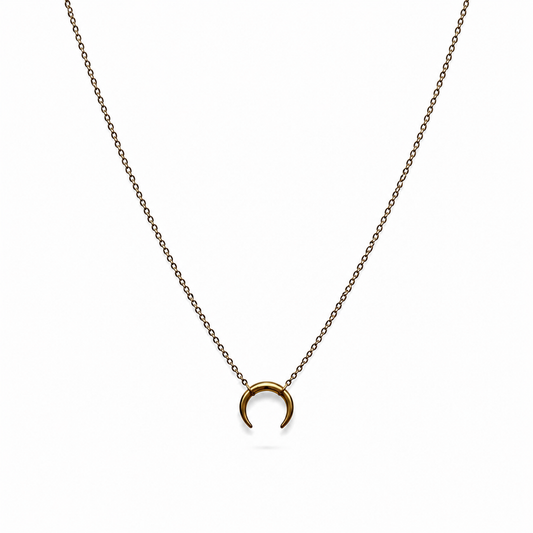 Collana in argento 925 con mezzaluna in acciaio