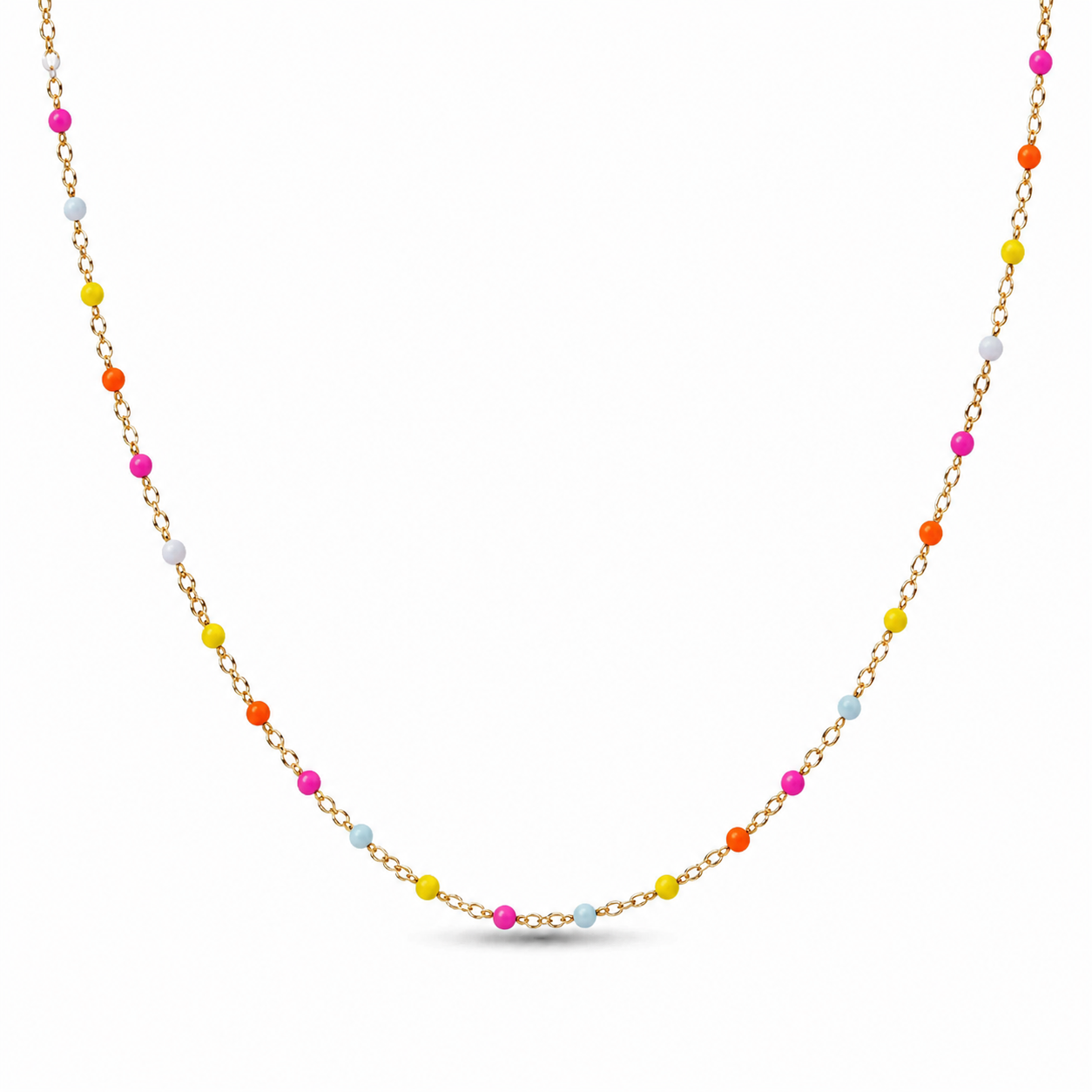 Collana in acciaio con dadini smaltati