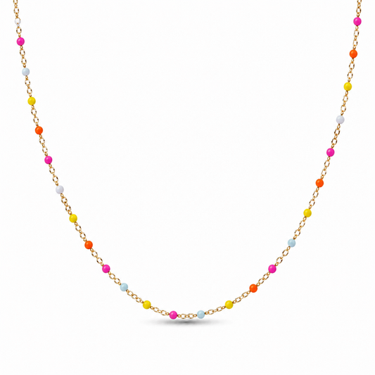 Collana in acciaio con dadini smaltati