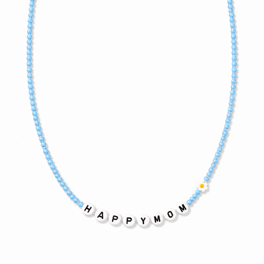 Collana con perline in vetro e letterine