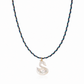 Collana con cordino in cotone e cigno in madreperla